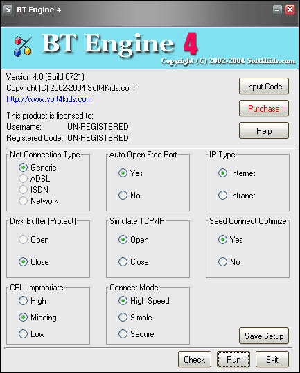 BT Engine Screenshot